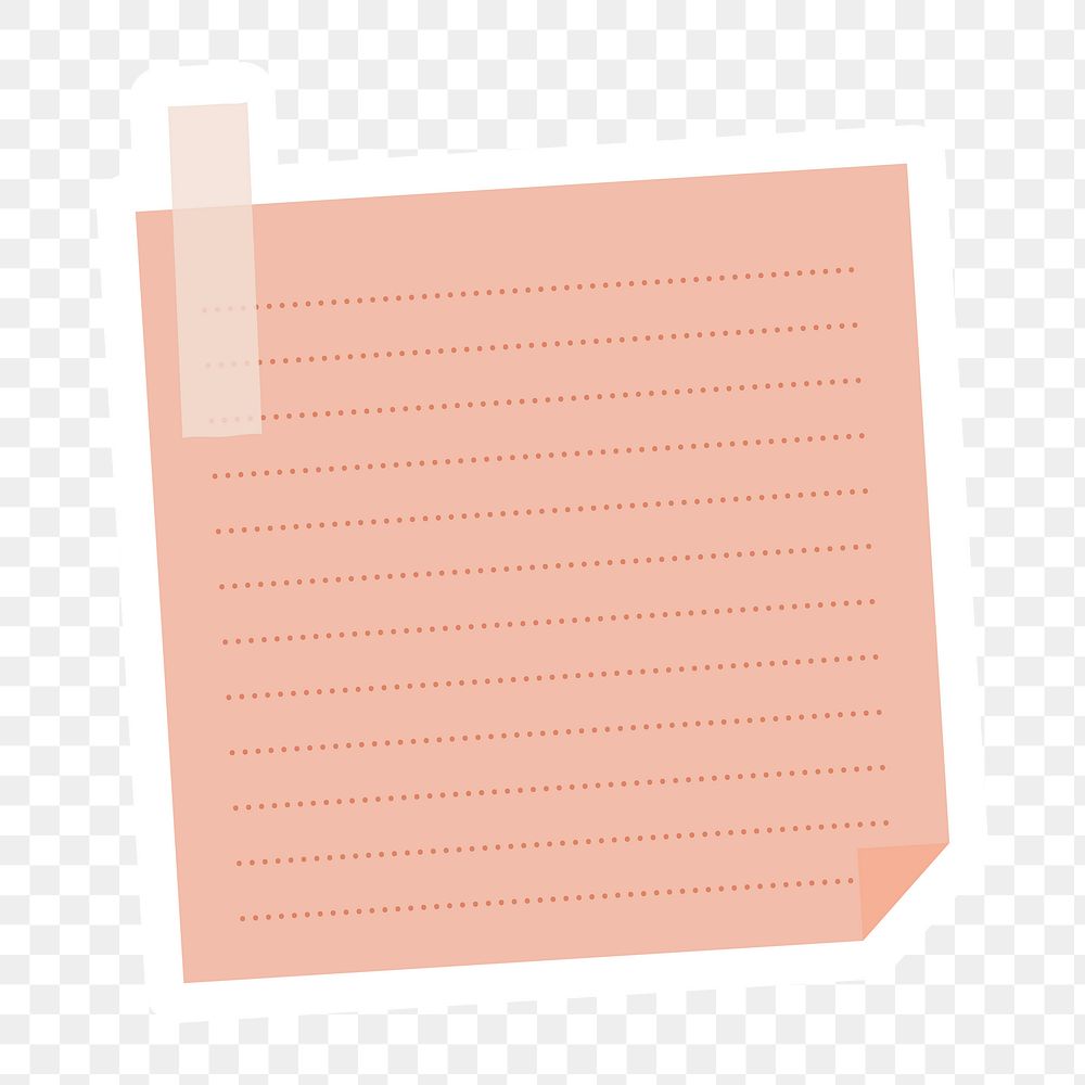 Salmon pink dotted notepaper journal sticker design element
