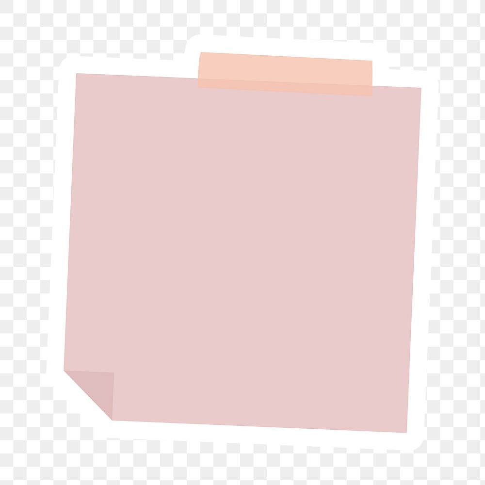Pastel pink notepaper journal sticker design element