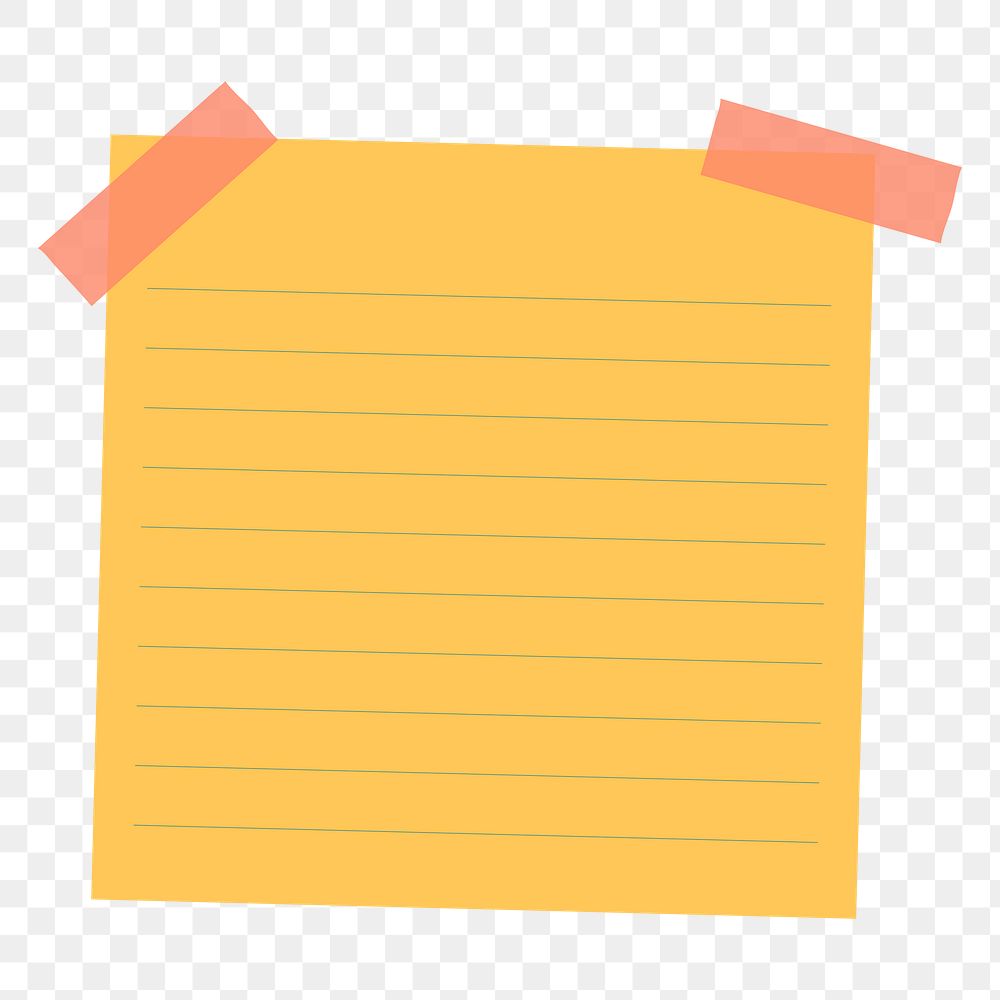 Yellow lined notepaper journal sticker design element