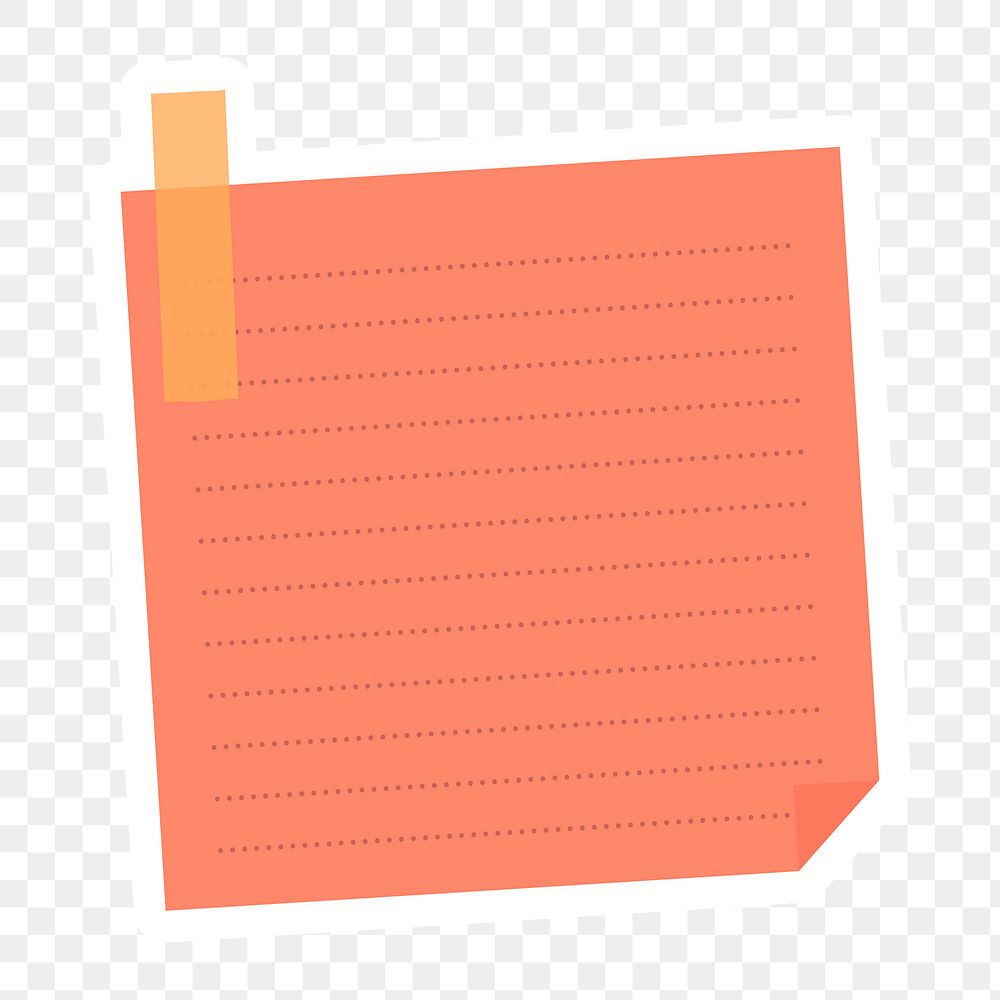 Orange dotted notepaper journal sticker design element