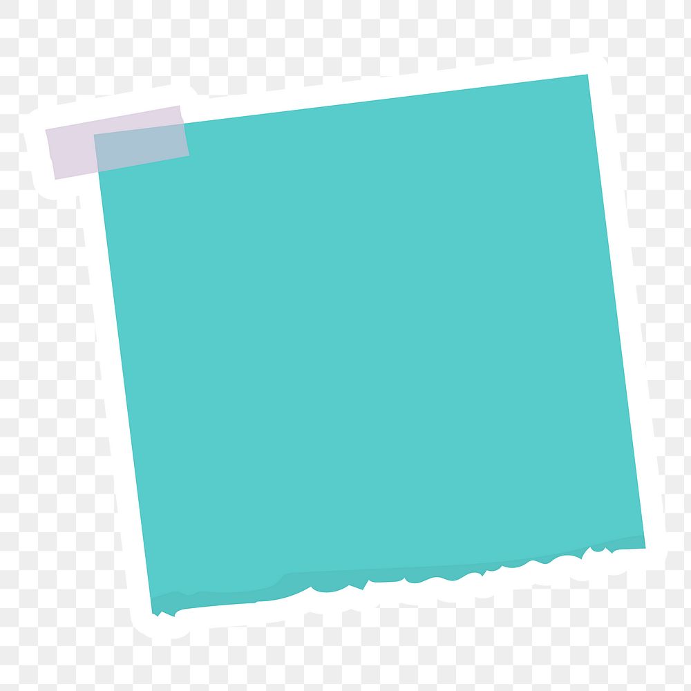 Turquoise notepaper journal sticker design element