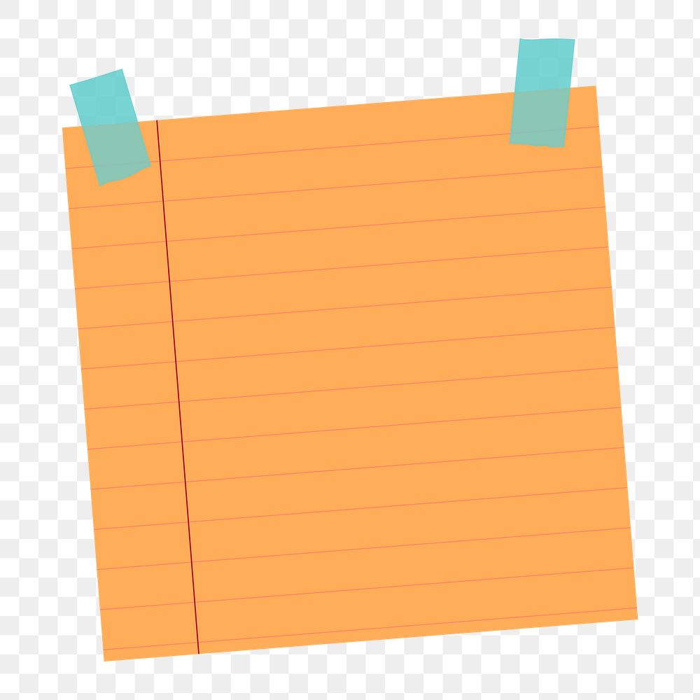 Orange lined notepaper journal sticker design element