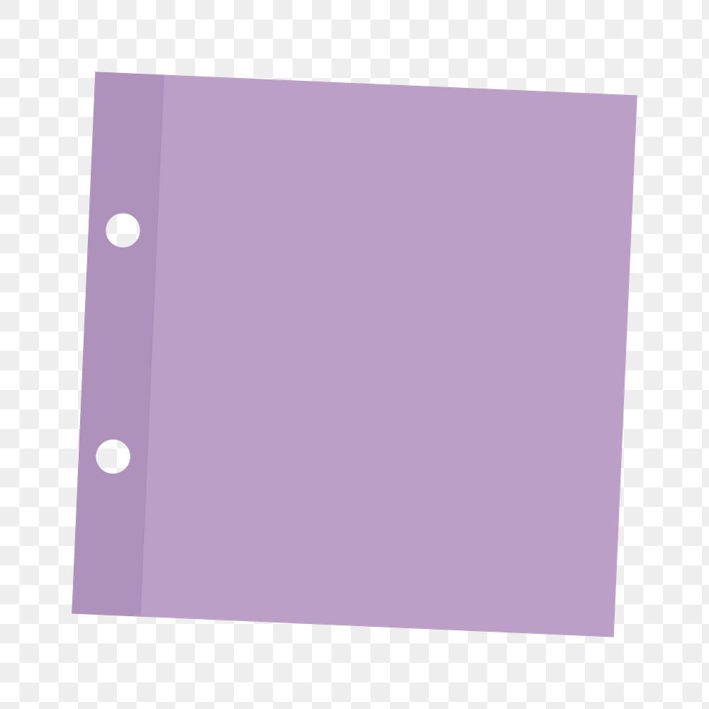 Purple hole punched notepaper journal sticker design element