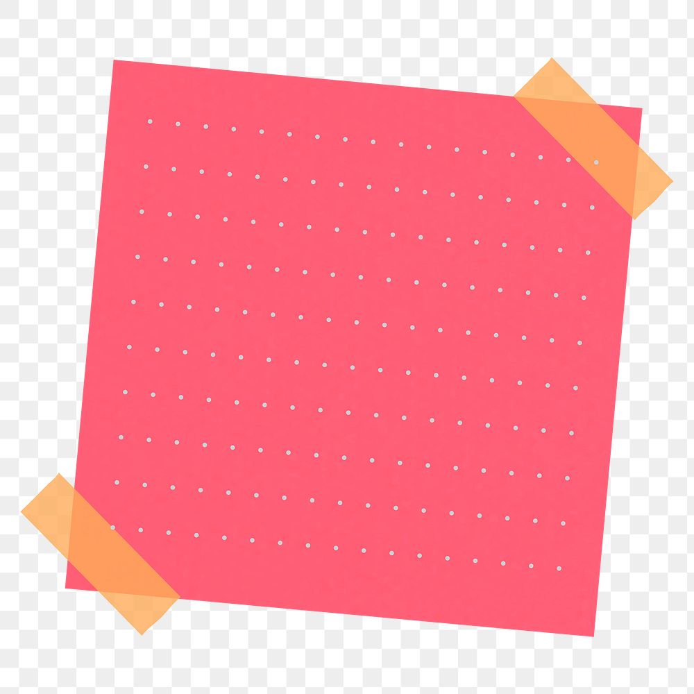 Hot pink dotted notepaper journal sticker design element