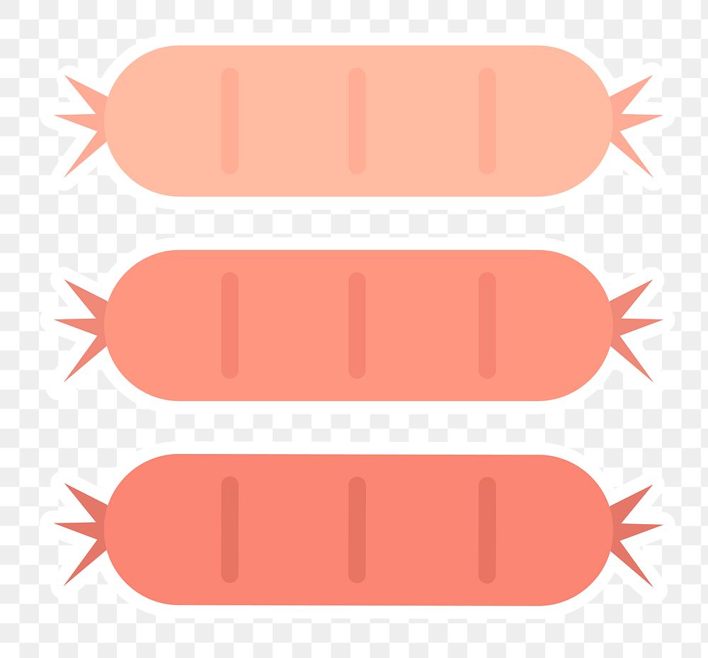 Png pastel sausage food sticker clipart