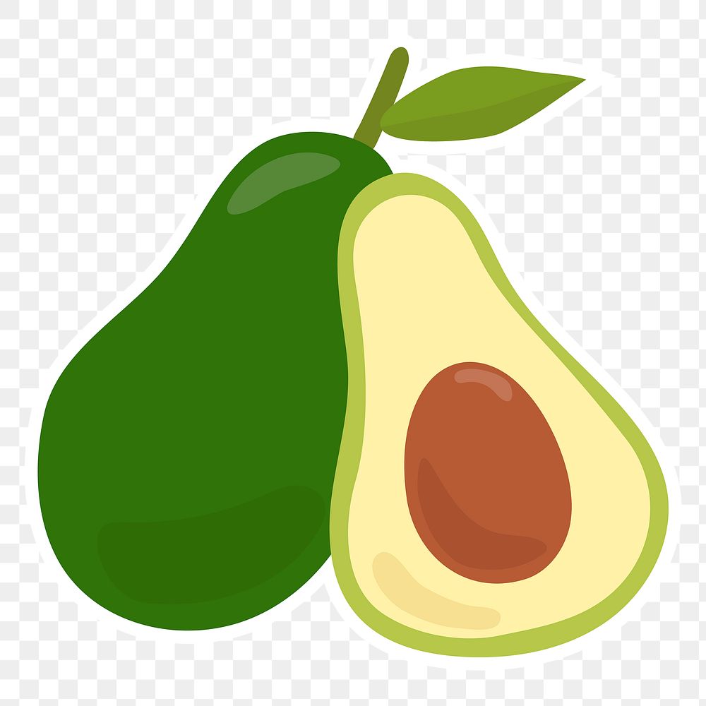 Png colorful avocado food sticker clipart