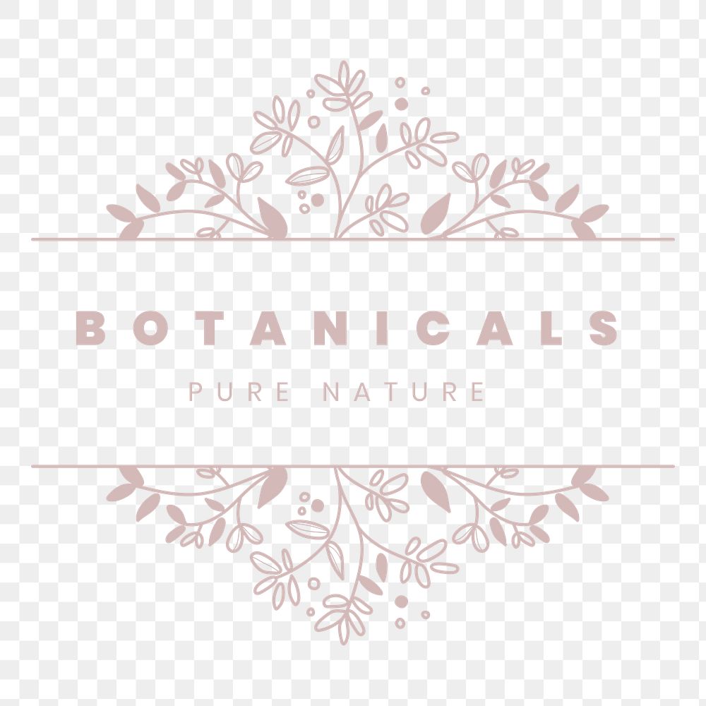 Floral business logo png clipart, aesthetic botanical illustration