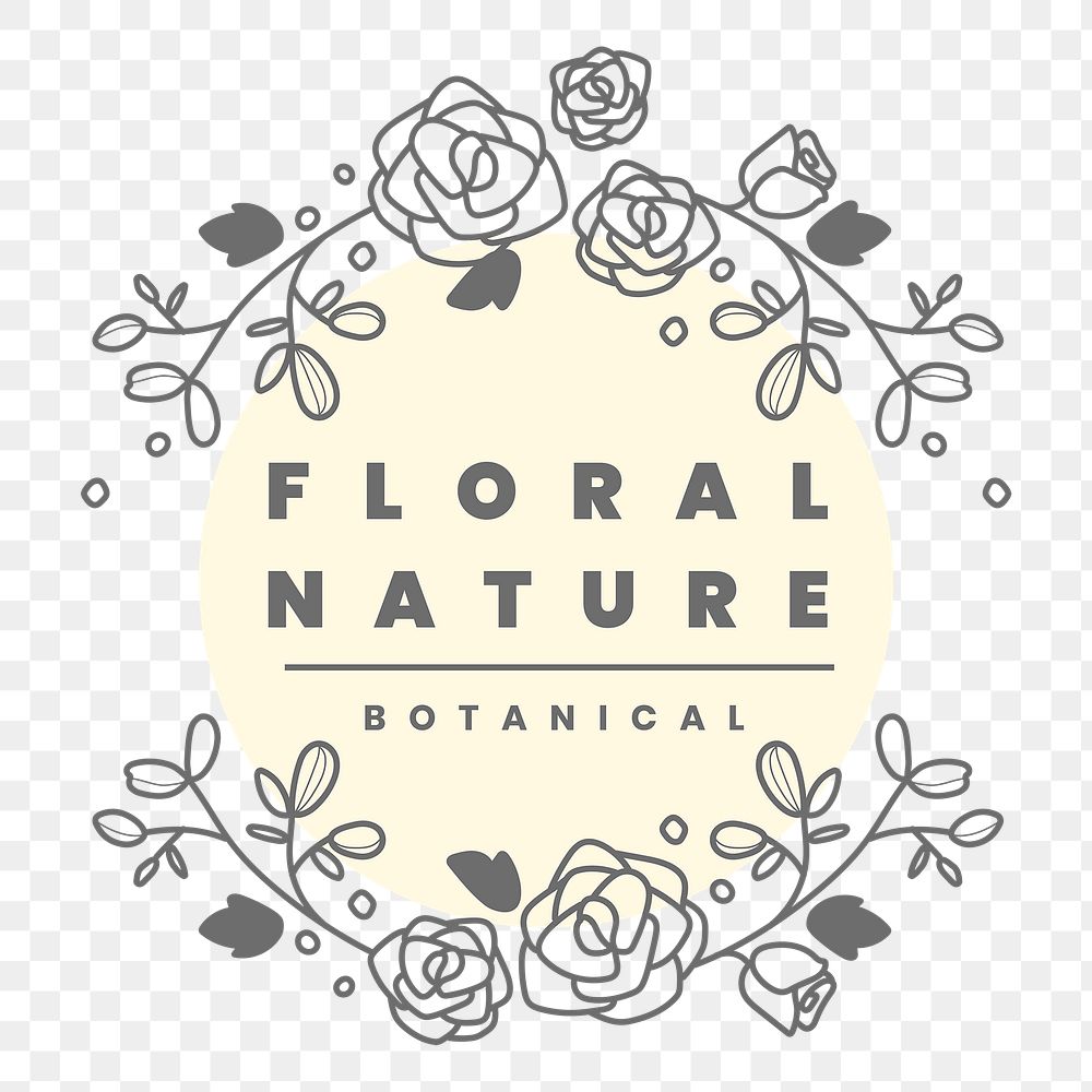 Flower business logo png clipart, aesthetic botanical design