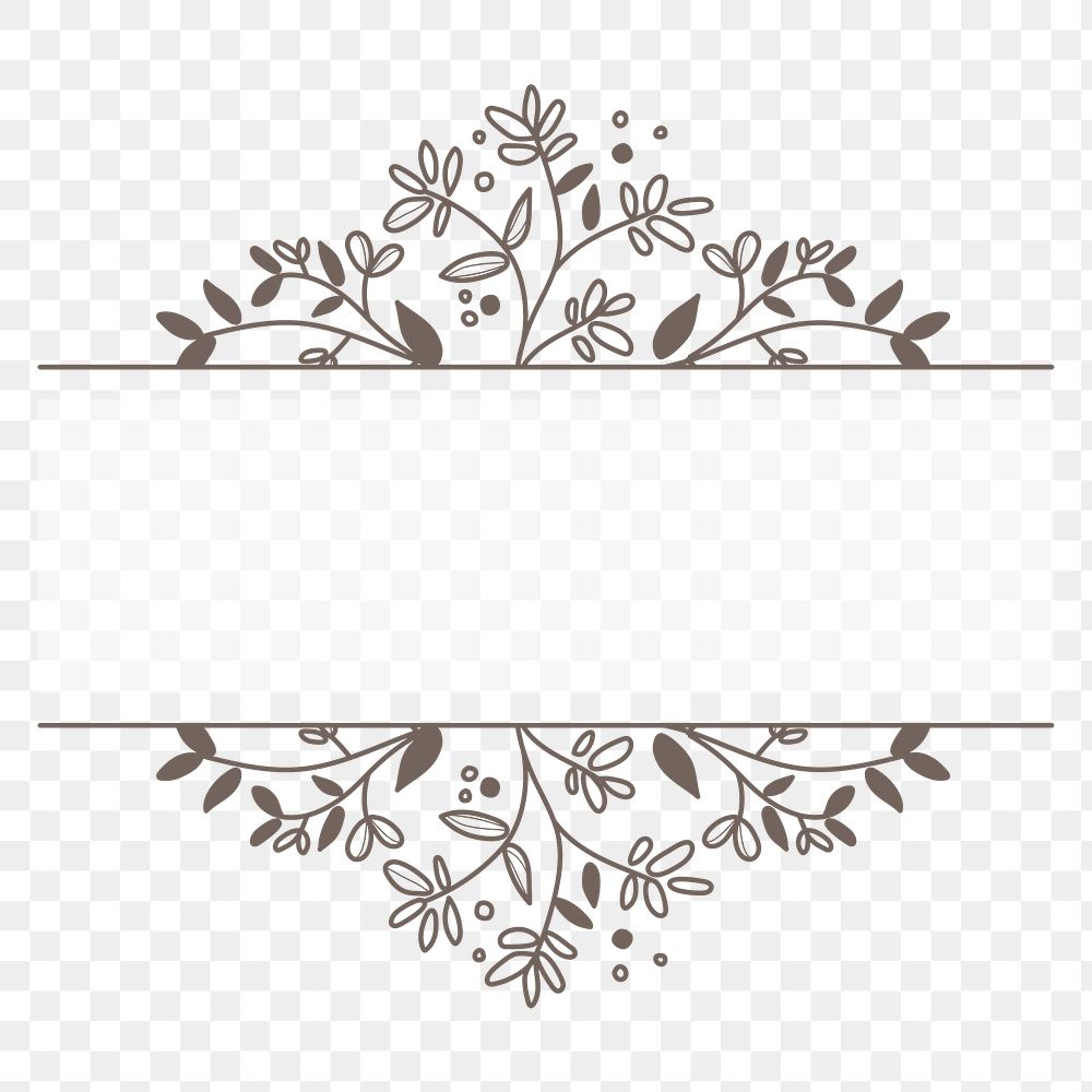 Flower logo badge png clipart, botanical graphic element in transparent background