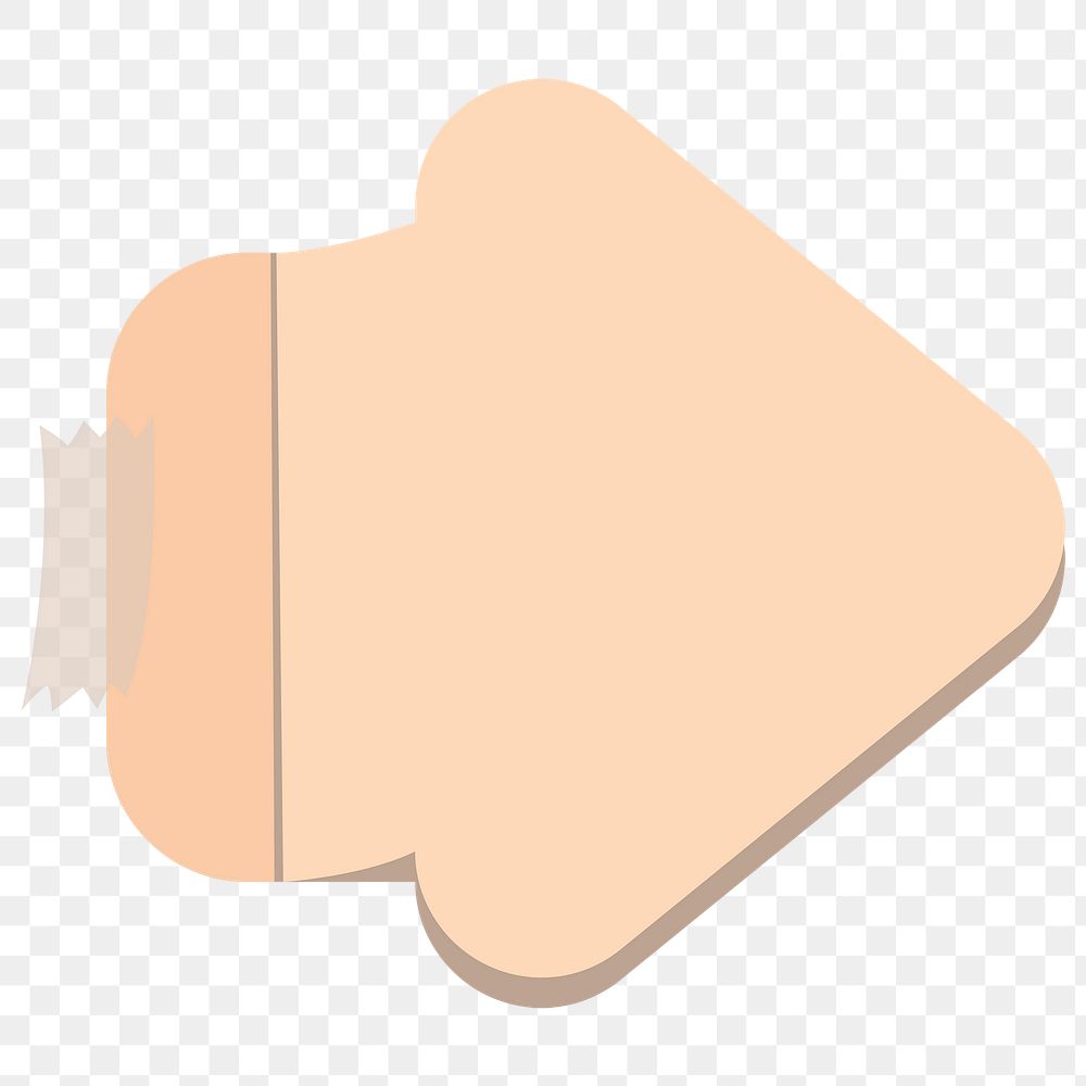 Orange arrow shaped reminder note sticker design element
