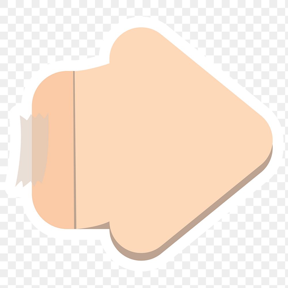 Orange arrow shaped reminder note sticker design element