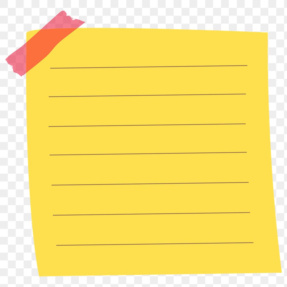 Yellow reminder note sticker design element