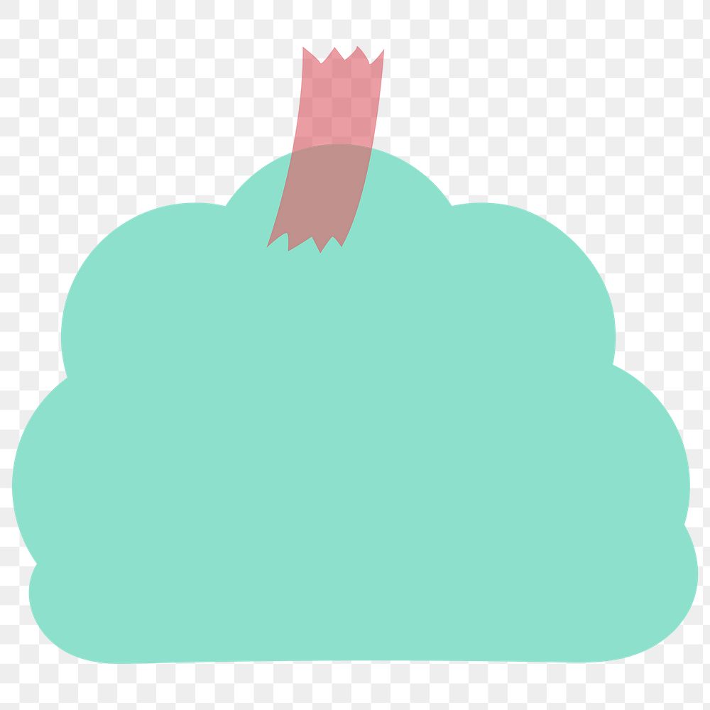 Green cloud shaped reminder note sticker design element