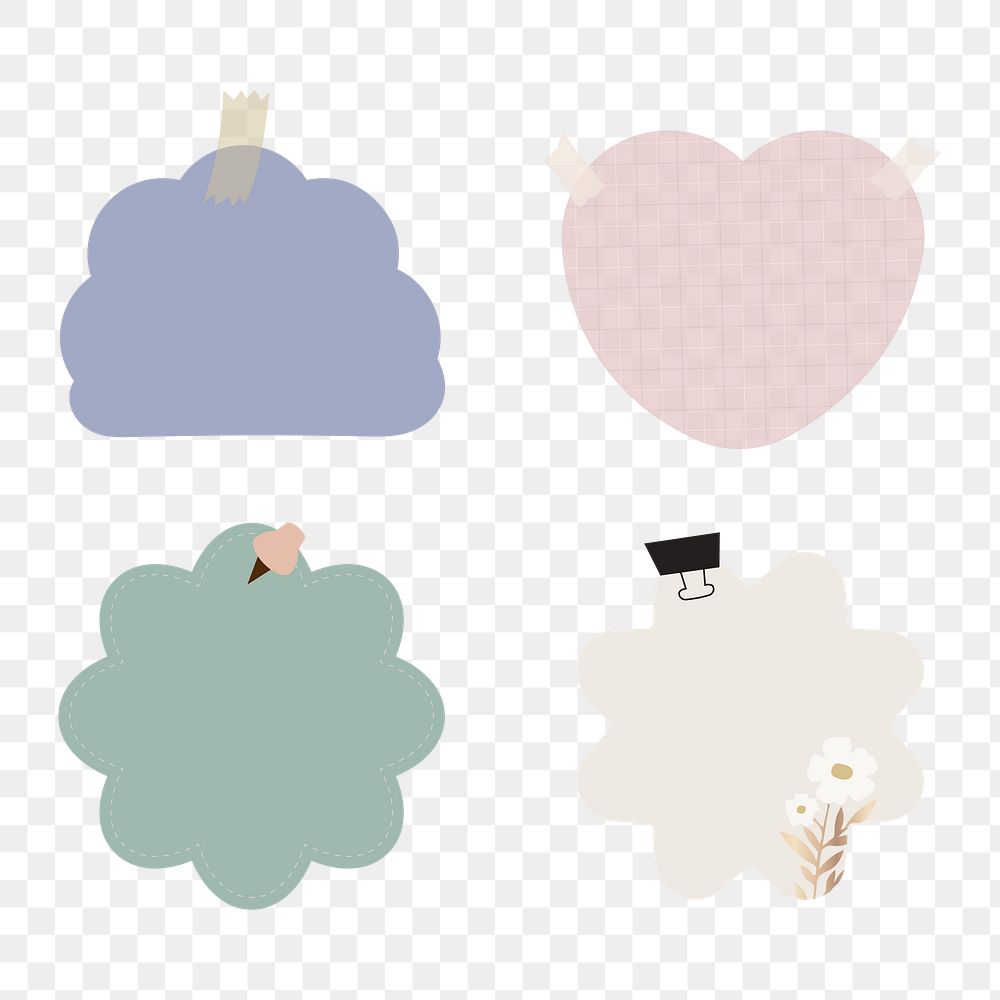 Notepapers collection transparent png