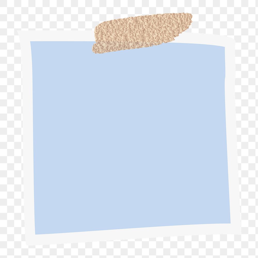 Blank blue notepaper on transparent