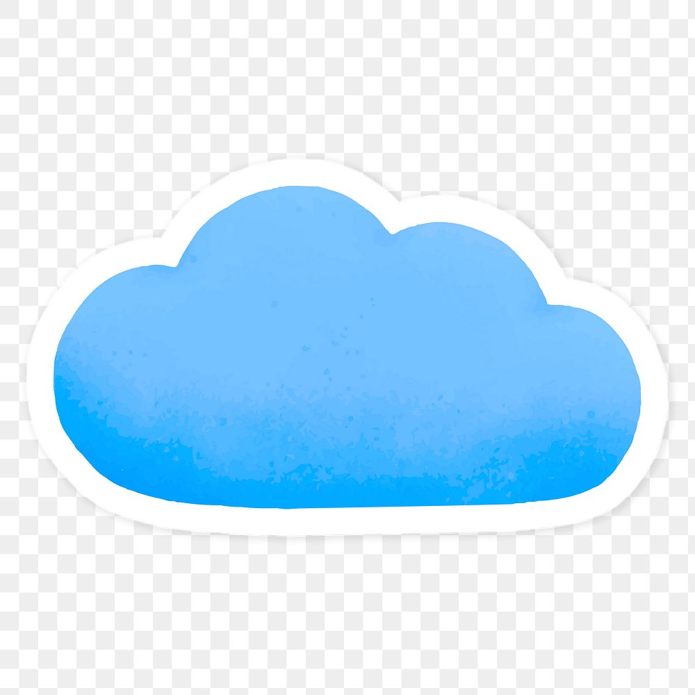 Blue cloud computing social media template transparent png