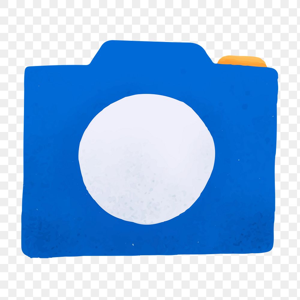 Blue social media camera template transparent png