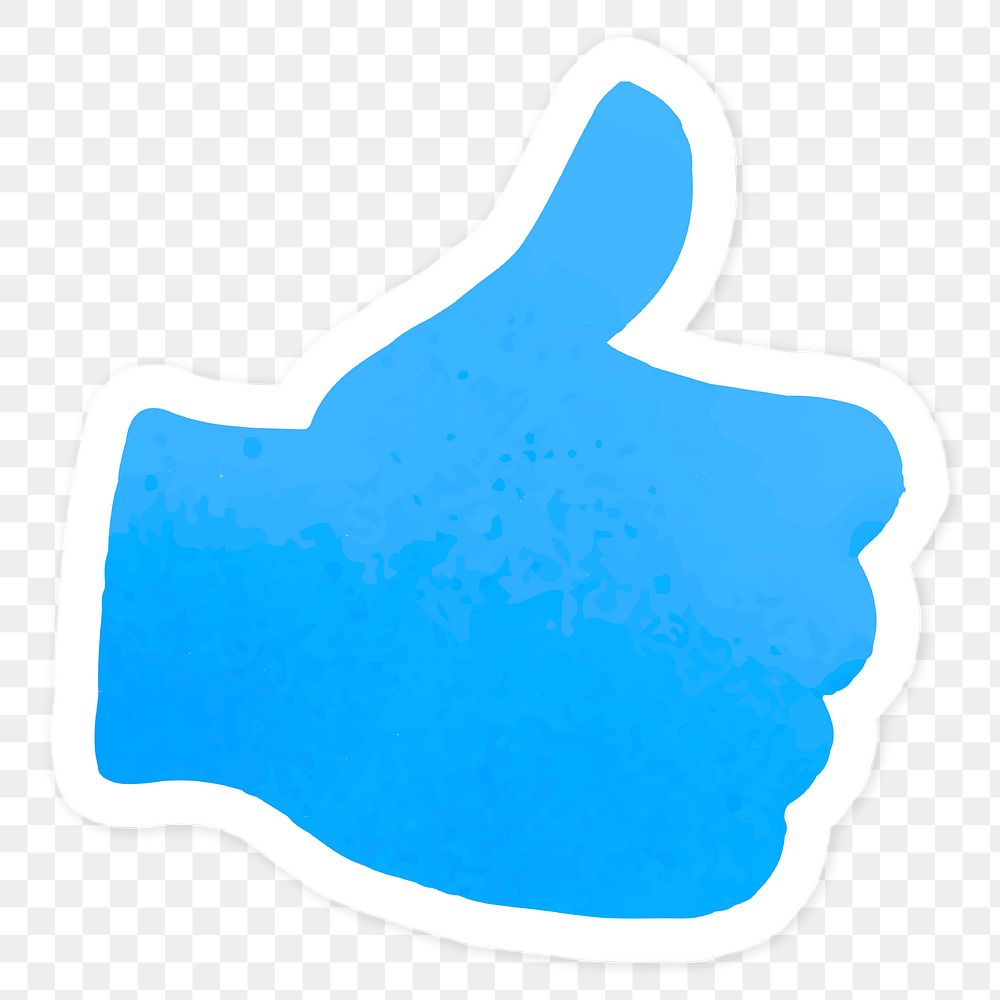 Blue thumbs up sign social ads template transparent png