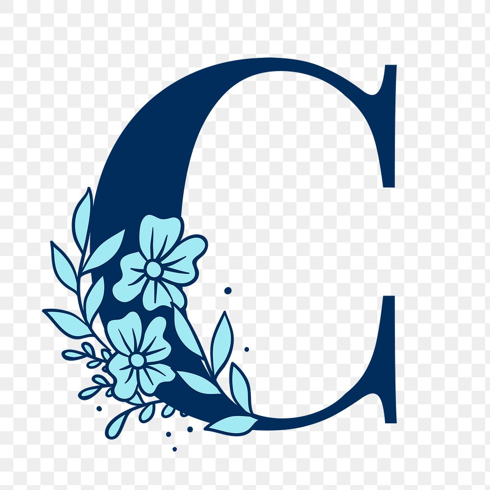 Flower letter C png font