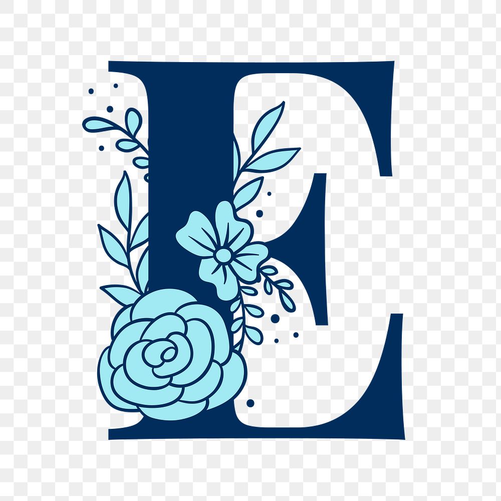 Flower letter E png font