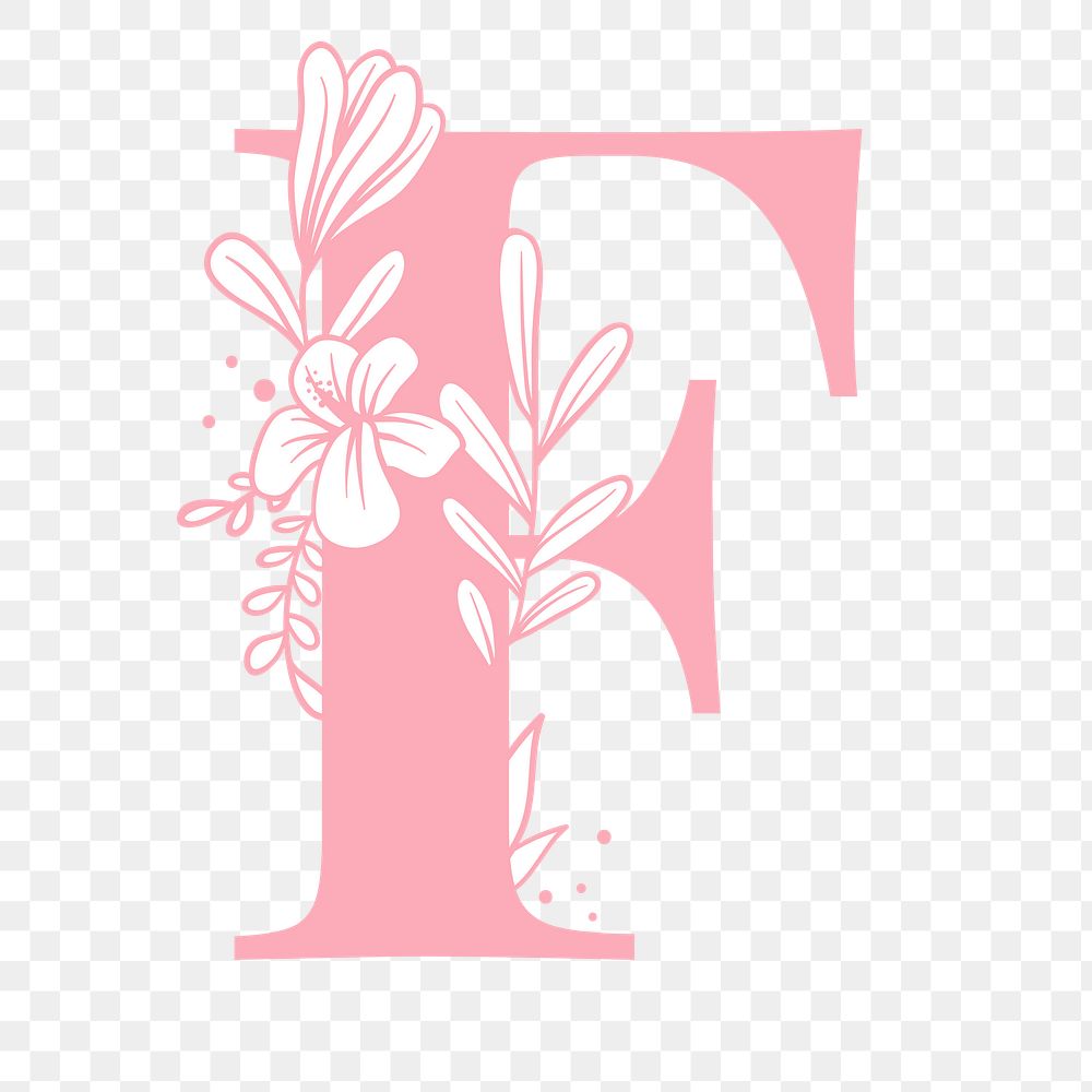 Png F floral alphabet typography