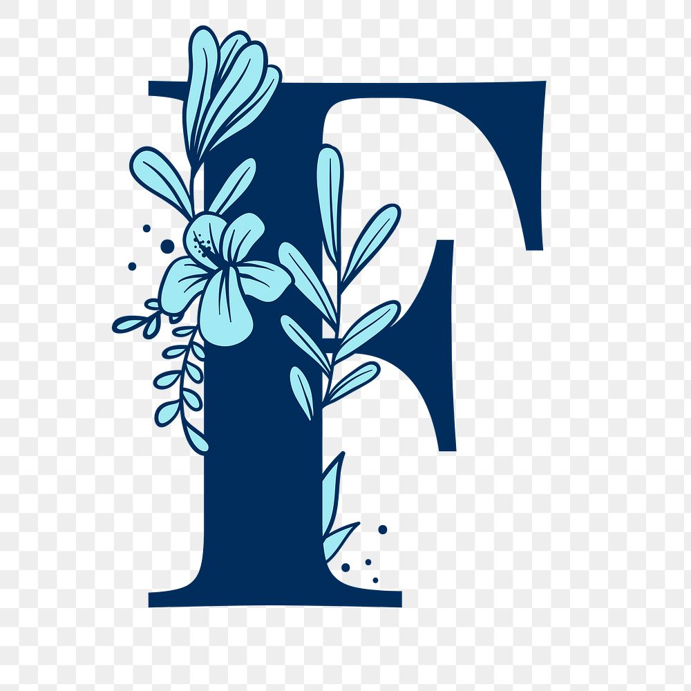 Flower letter F png font