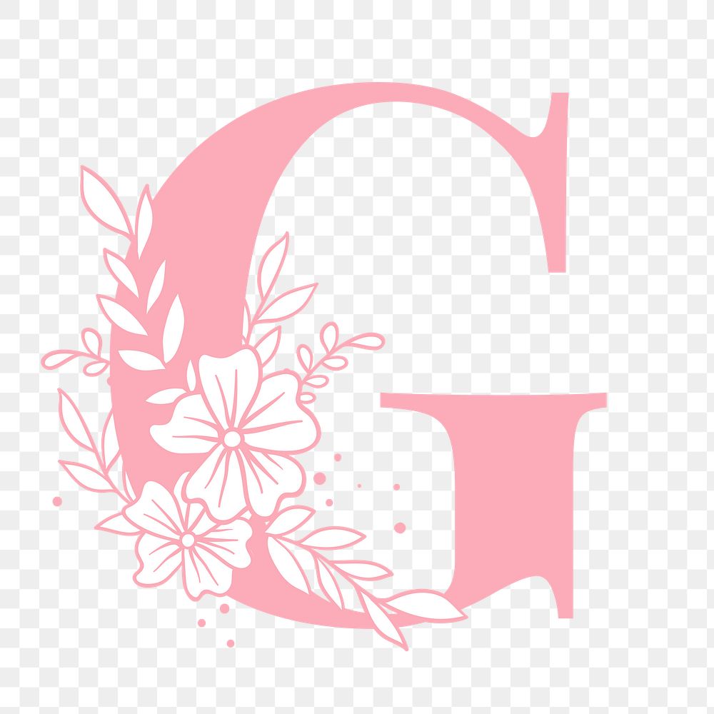 Png G floral alphabet typography