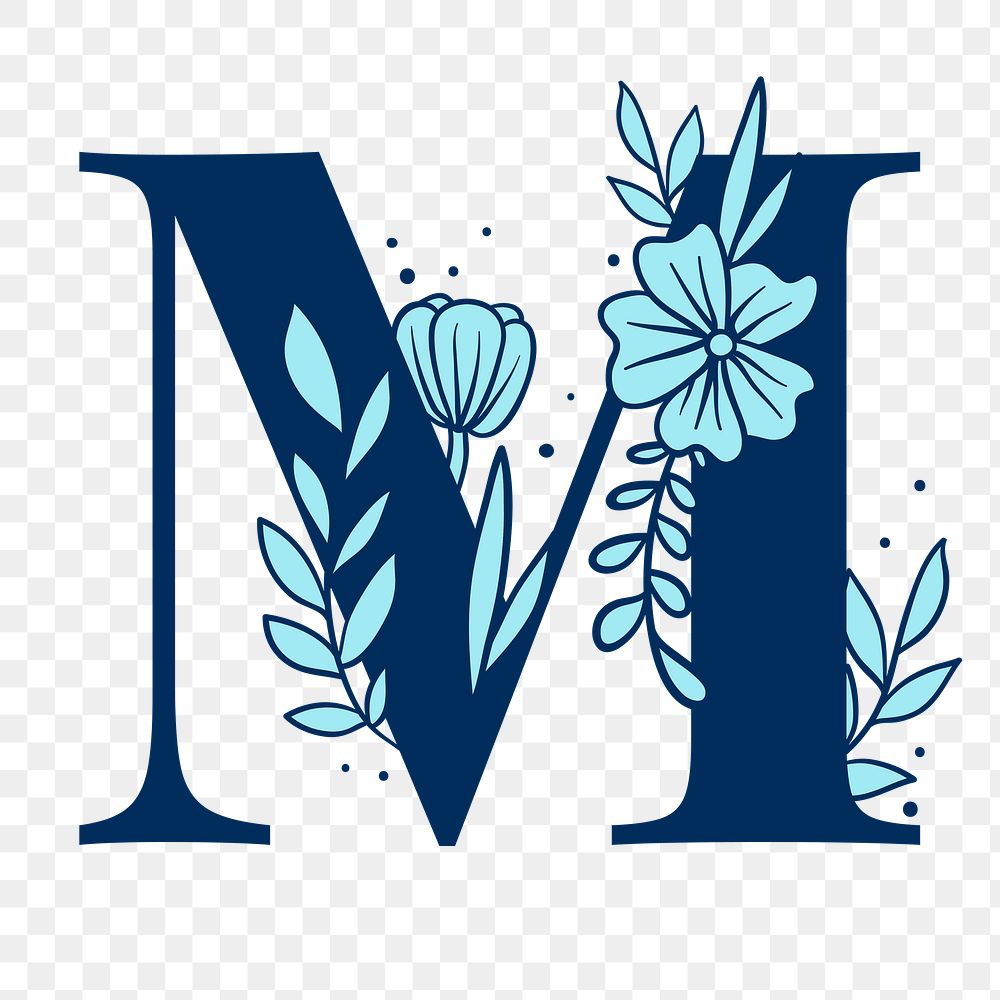 Flower letter M png font