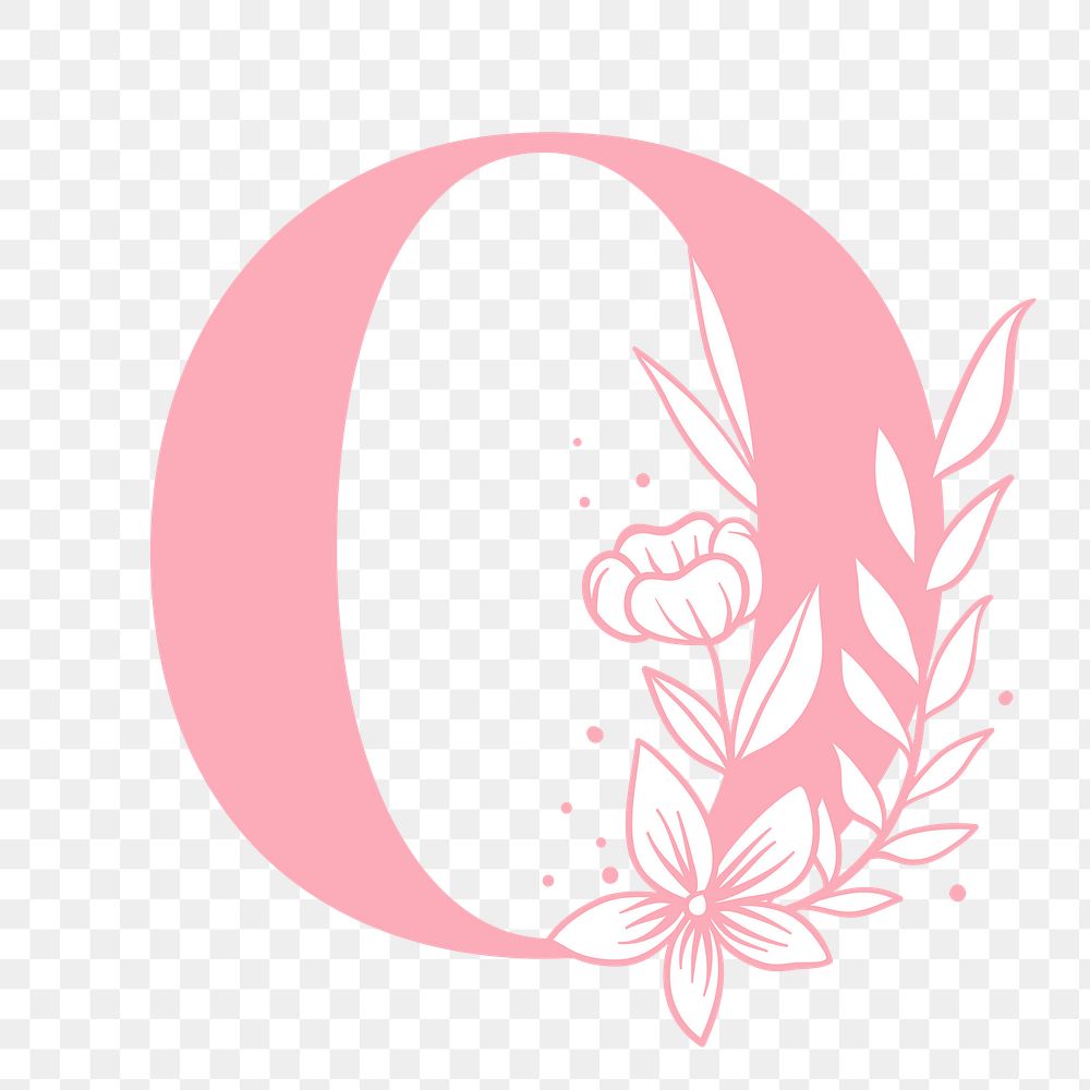 Png O floral alphabet typography