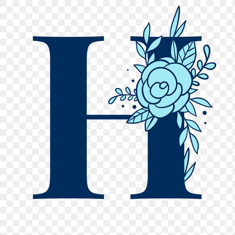 Flower letter H png font