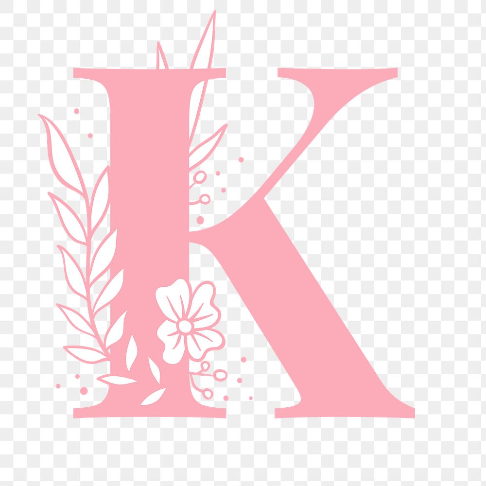 Png K floral alphabet typography