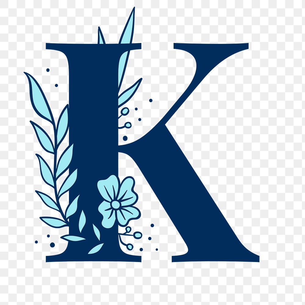 Flower letter K png font