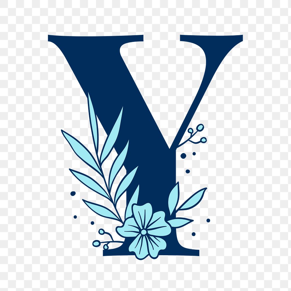 Flower letter Y png font