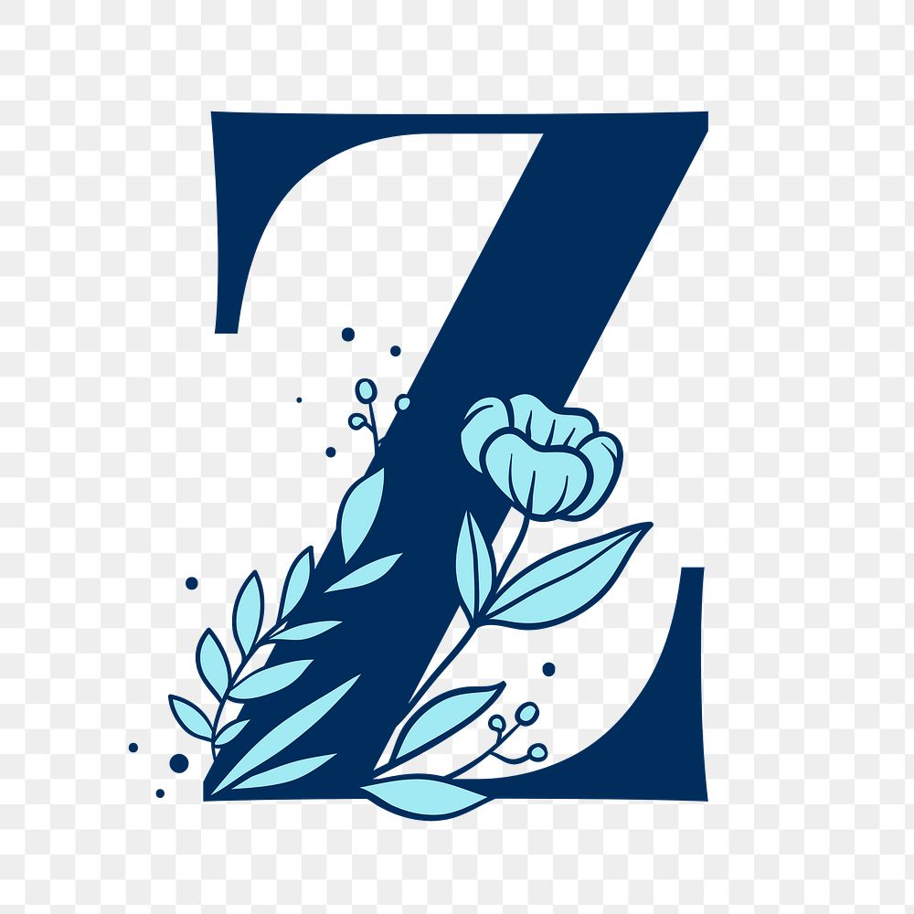 Floral letter Z png alphabet