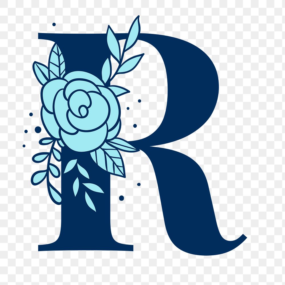 Flower letter R png font | Premium PNG Sticker - rawpixel