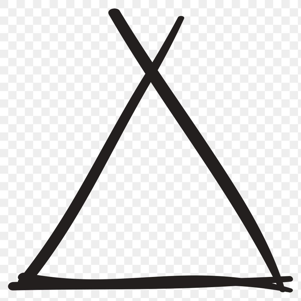 Doodle bohemian png tipi symbol illustration