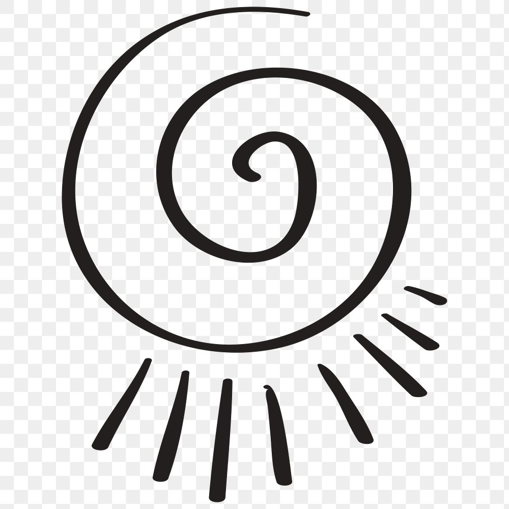 Doodle bohemian png swirl symbol illustration