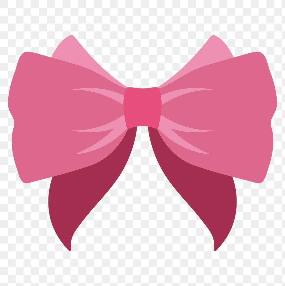 Cute pink bow design element transparent png