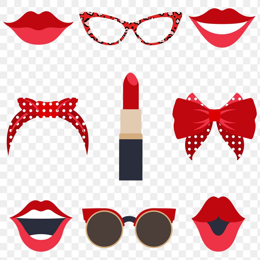 Girly stickers collection transparent png