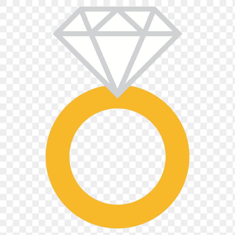 Diamond ring design element transparent png
