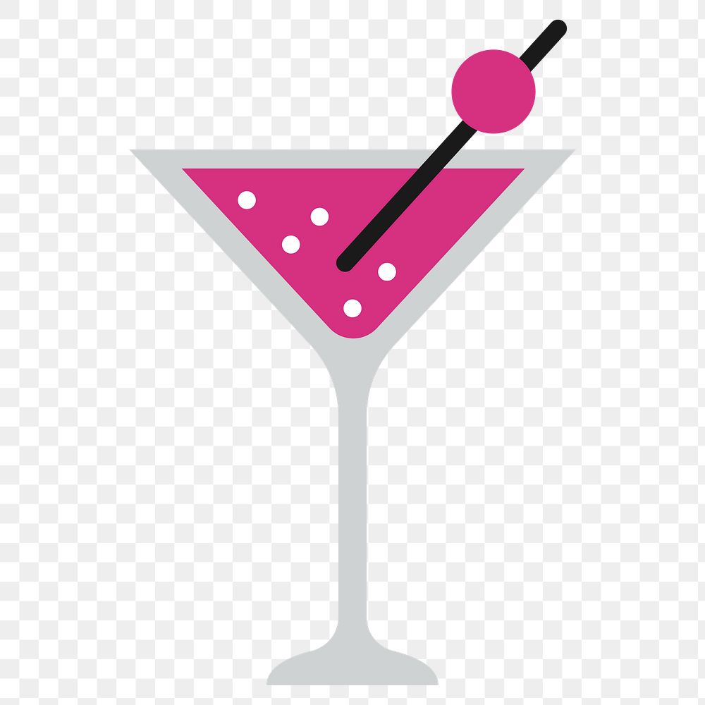 Pink martini drink design element transparent png