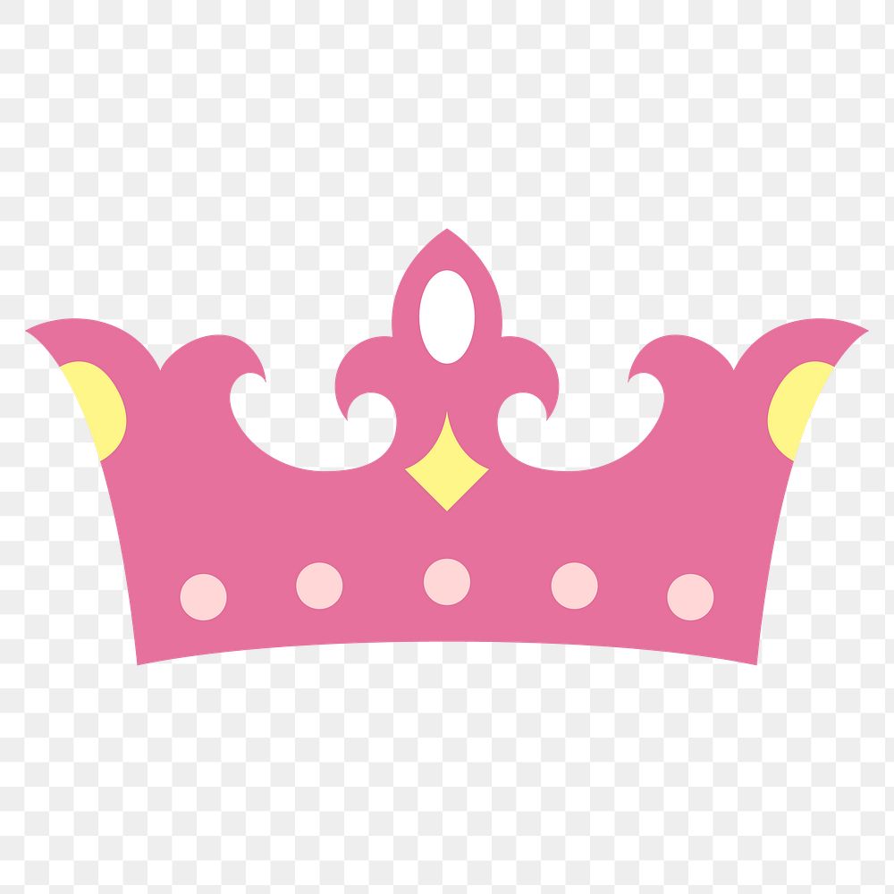 Pink crown design element transparent png