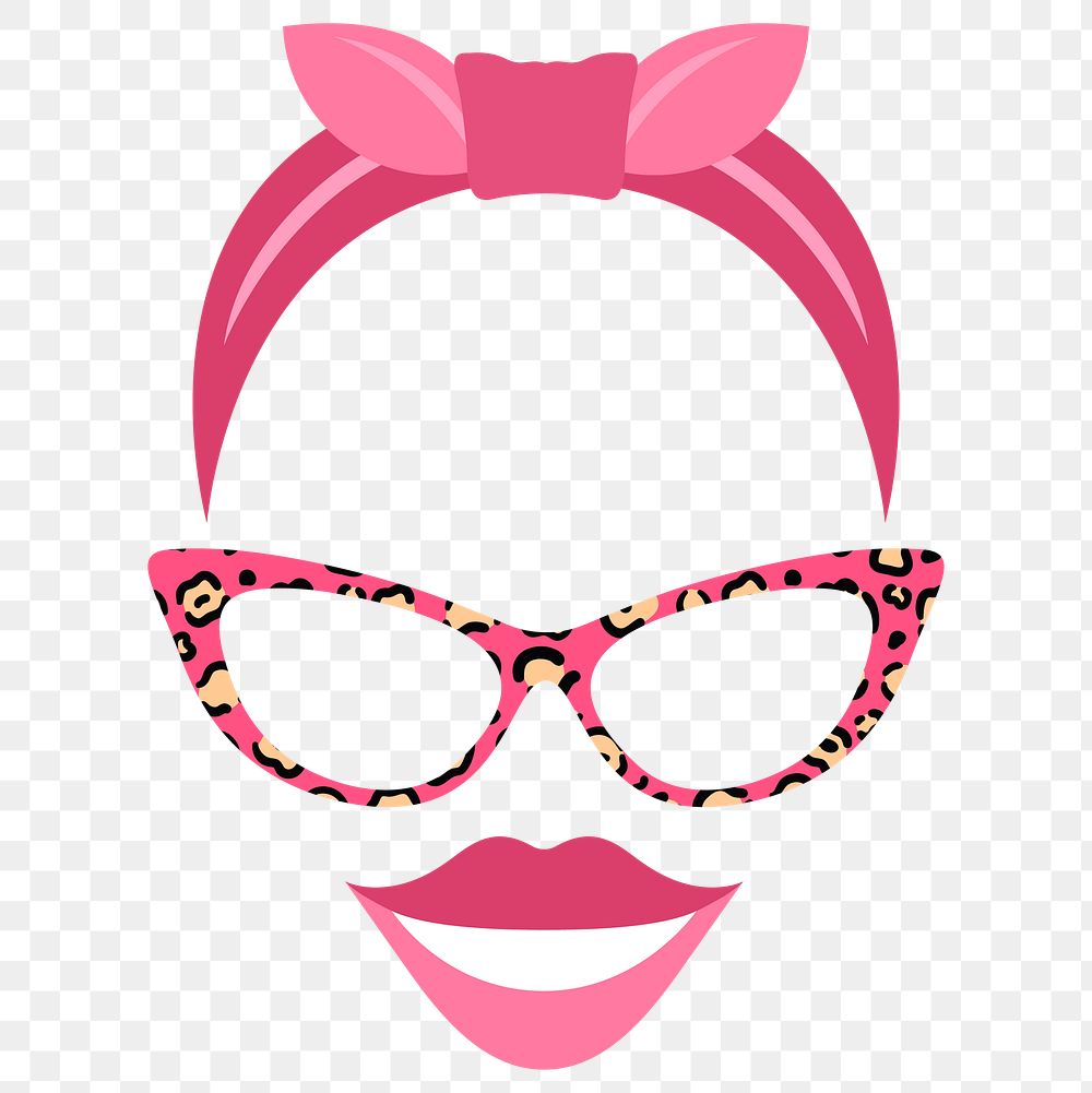 Female facial props design element Premium PNG Sticker rawpixel