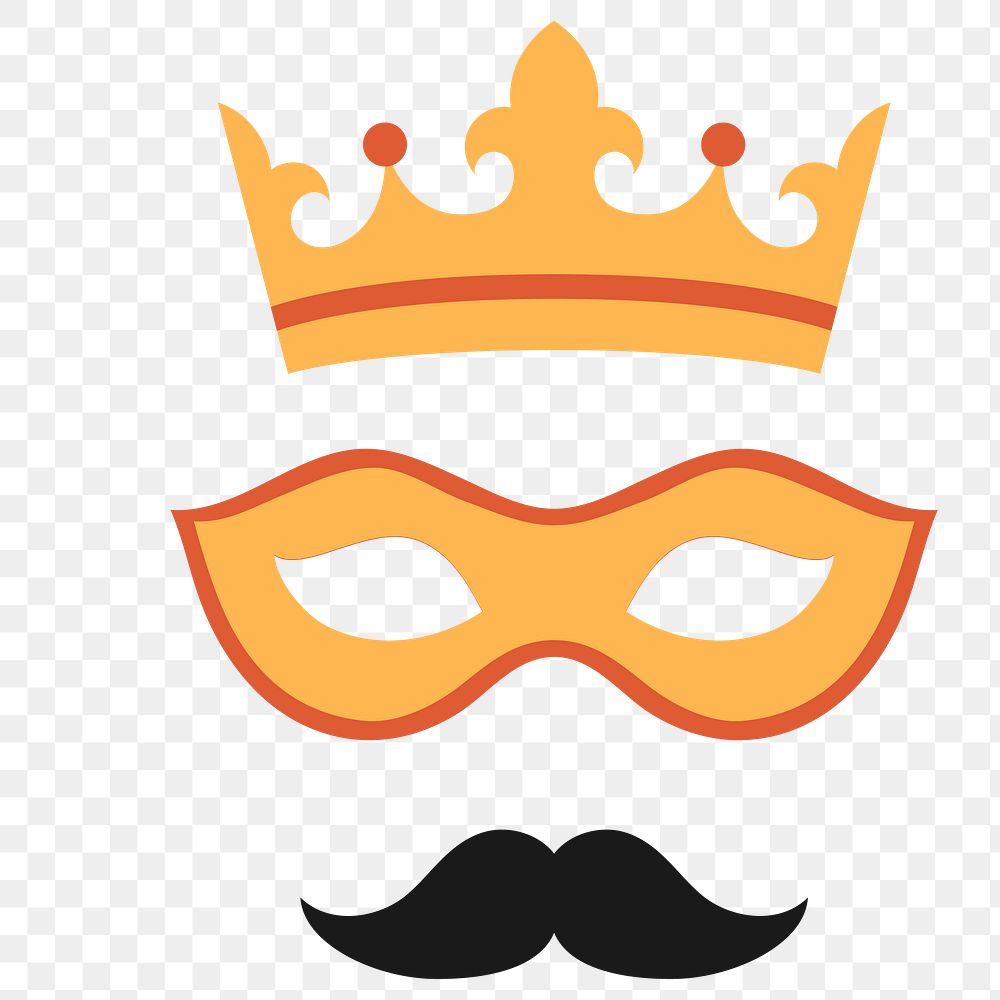 King facial props design element transparent png