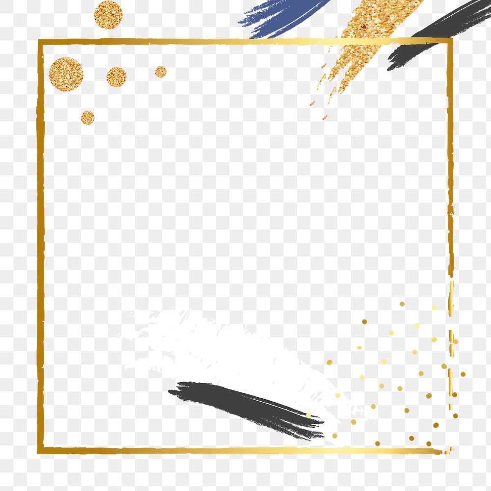 PNG frame elegant gold and blue design