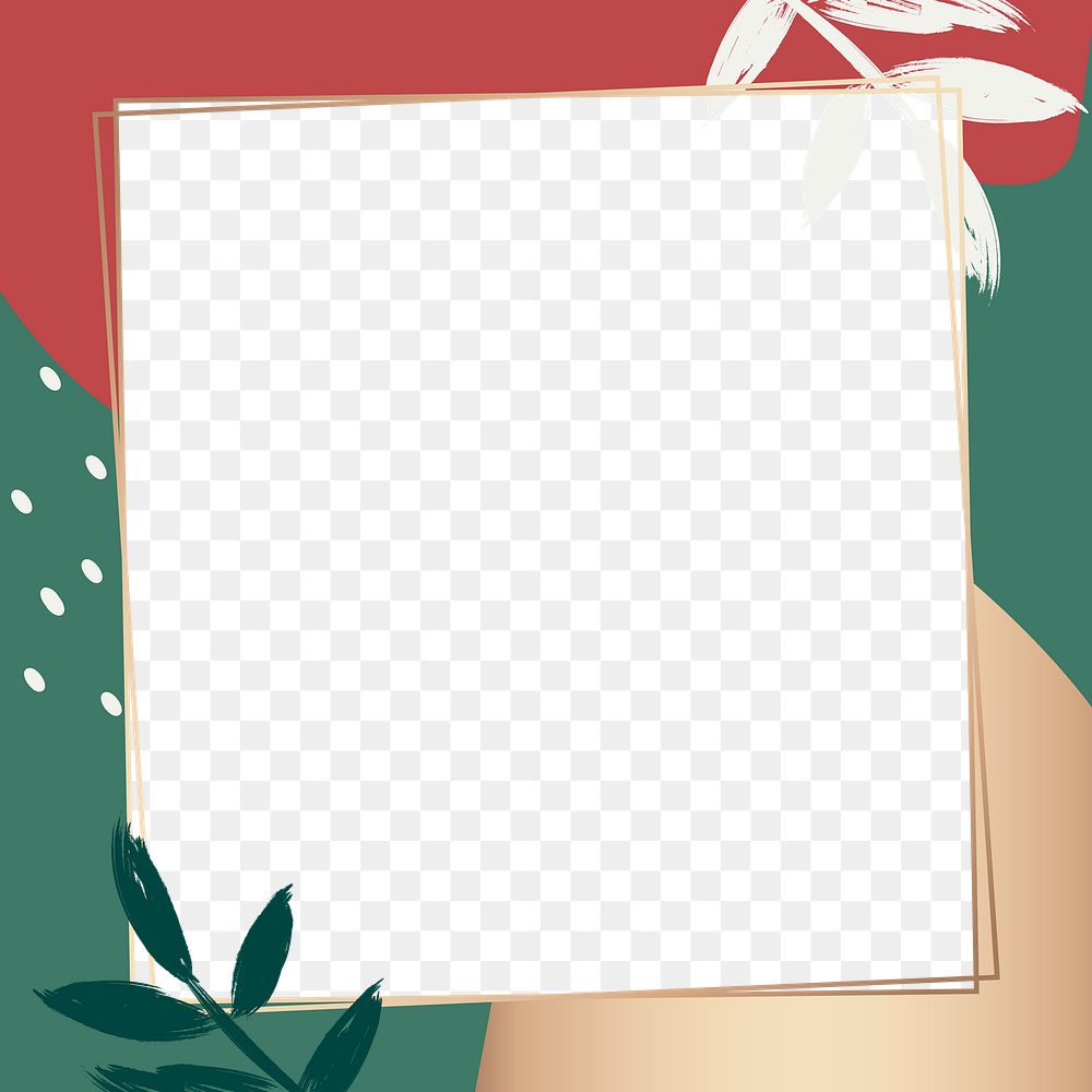 Png frame with festive Christmas colors transparent background