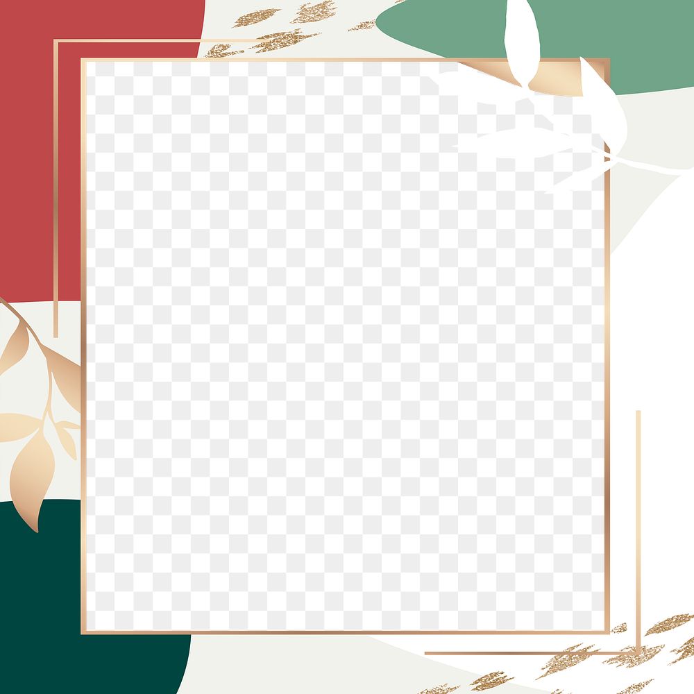 Png Christmas frame festive red, green and gold