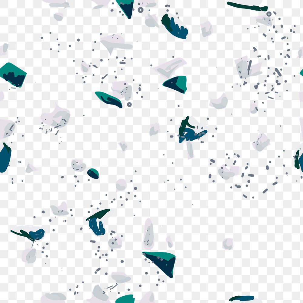 Png light blue terrazzo seamless pattern transparent background
