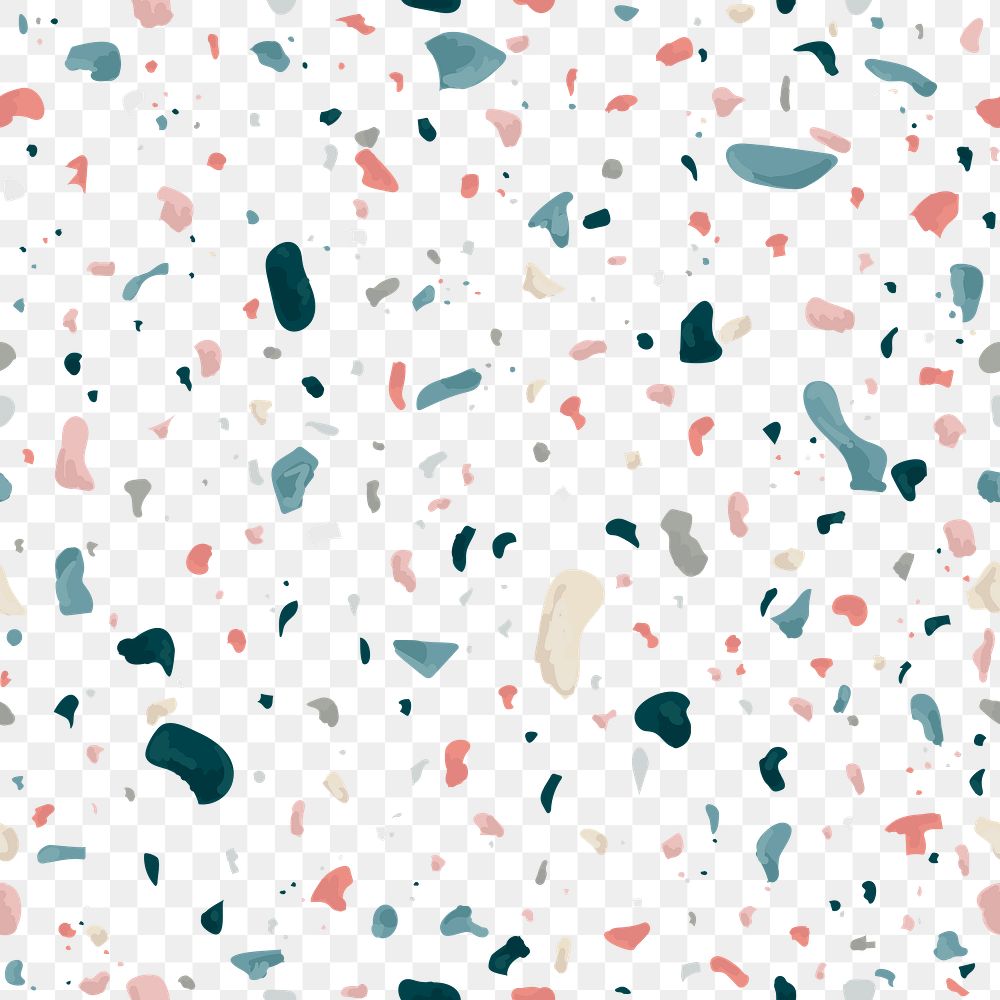 Png colorful terrazzo seamless pattern transparent abstract background