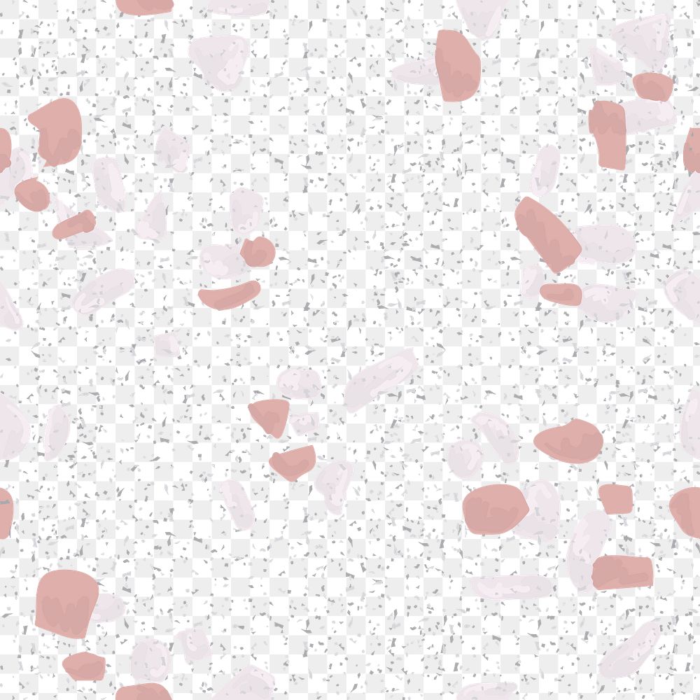 Png pastel pink terrazzo seamless pattern transparent background